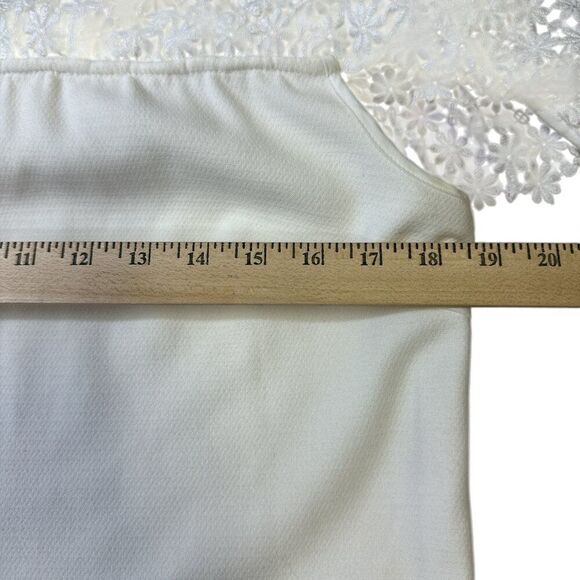 Self-Portrait Floral Frill Mini Dress White Sz 8 Romantic Feminine - Picture 14 of 15